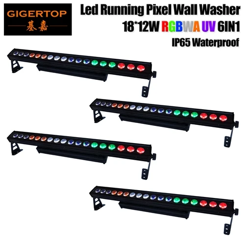 4 Tiptop сценический прожектор DMX512 напольный 18x12 Вт светодиодный настенный светильник 1 м Длина Линейный диммер без мерцания алюминиевый корпус пиксельный бег - Цвет: 4