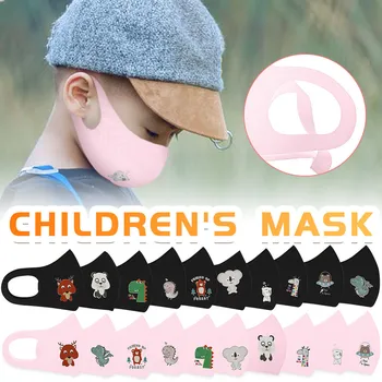 

10pc Kids Boys Girl Cartoon Facemask Mask Activated Carbon Dustproof Mouth-muffle Washable And Reusable Earloop Mascarillas