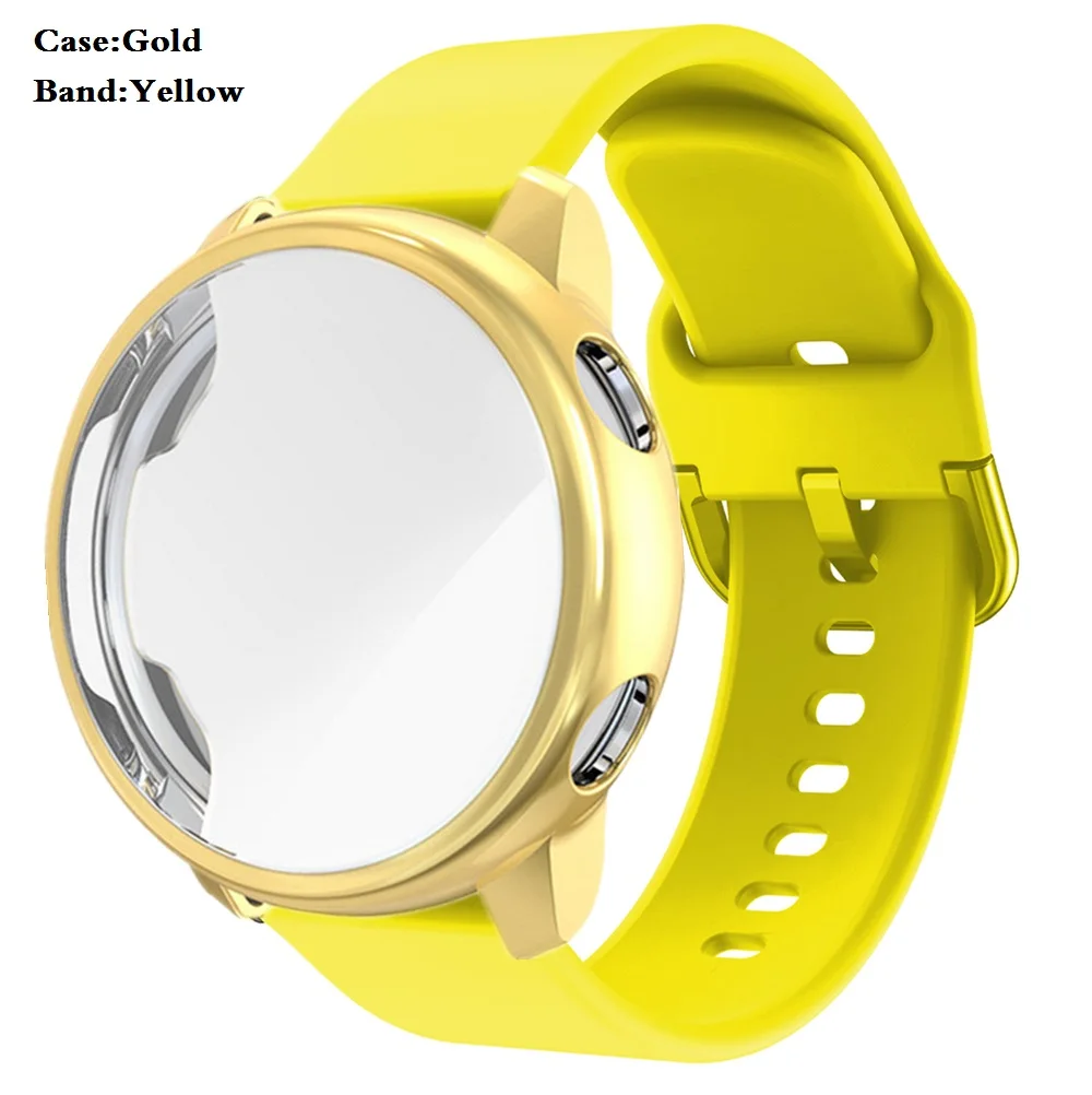Silicone Smart Watchband Bracelet with Full Cover Case (2-Pack)