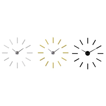 

Modern Minimalist Fashion 12 Long Wall Sticker Clock 3D Large Acrylic Mirror Home Decoration Wall Clock