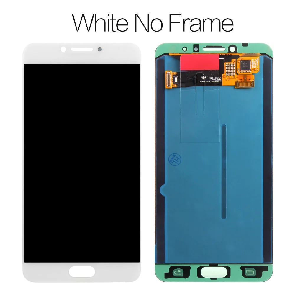 5," протестированный супер AMOLED для samsung Galaxy C7 Pro lcd кодирующий преобразователь сенсорного экрана в сборе C7010 Замена ЖК-дисплея - Цвет: White