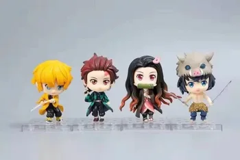 

Anime Demon Slayer Kimetsu No Yaiba Kamado Nezuko Tanjirou Agatsuma Zenitsu Hashibira Inosuke Q Version Action Figure Toys Doll