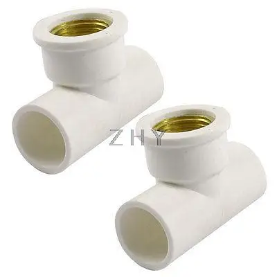 

20mm x 20mm PVC Slip to 1/2" PT Brass Thread Pipe Female Tee Coupler Adapter