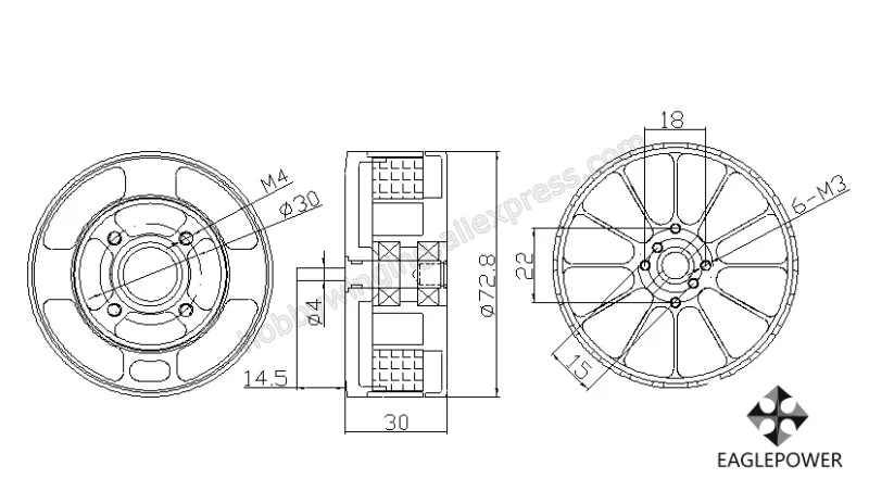 2 шт. EA65 KV180 сельскохозяйственный бесщеточный двигатель 6515 Eaglepower многоосевой двигатель