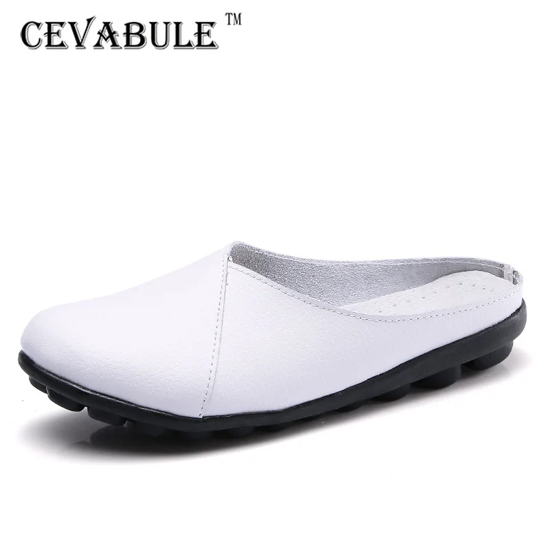 CEVABULE/тапочки; женская летняя одежда; кожаные женские дышащие тапочки на плоской подошве; женская обувь; CQY-E9918