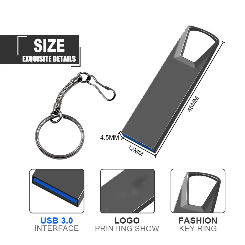 Водонепроницаемый мини USB 3,0 памяти металлический USB флэш-накопитель 128 ГБ U диск ключ Флешка 64 ГБ 32 ГБ 16 ГБ 8 ГБ флеш-накопитель Настройка логотипа