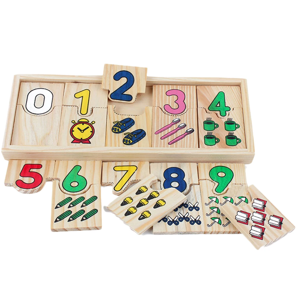 Montessori Educational Wooden Toys Teaching Logarithmic Matching Plate Calculation Digital Mathematical Educational Kids Toy#30