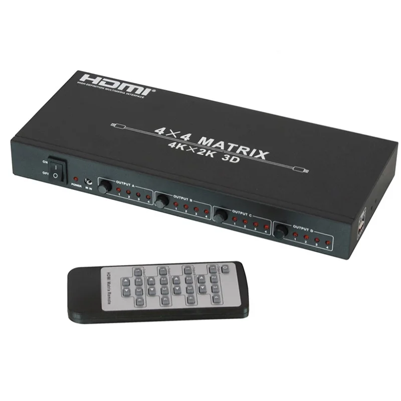 

4K HDMI matrix Switcher Splitter 4 in 4 out HDMI1.4V 3D,4kX2K/30HZ with EDID&RS232