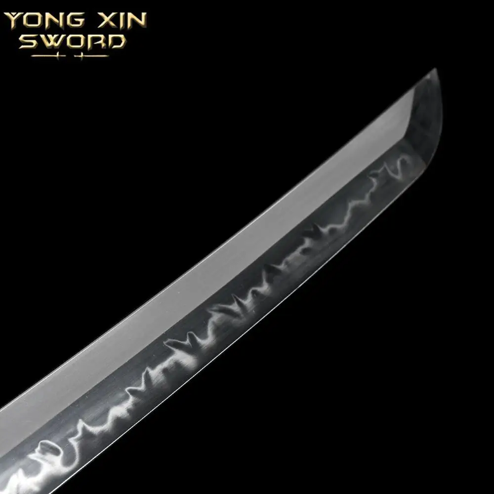 T10 Carbon Steel Clay Tempered No-Hi Blade Full Handmade Japanese Samurai Katana Sword Razor Sharp Functional Battle Ready