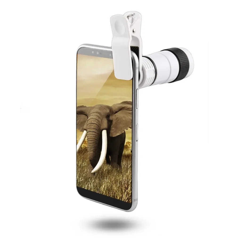 Объектив камеры Mobiele Telefoon 12X Zoom Telelens Externe Telescoop Met Universele Clip для смартфона