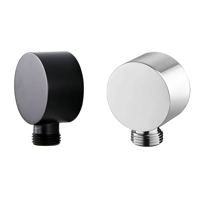 

Wall Supply Elbow,Brass Round Wall Mount Shower Hose Connector Accessories G1/2Inch Water Outlet for Shower