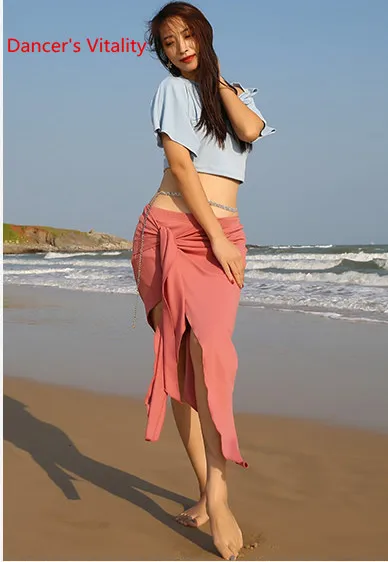 Top Skirt as Photo Танец живота Практика одежда цвет разнообразие Топ бандажная юбка набор восточные Индийские танцы соответствующие новичкам Практика Ткань - Цвет: Top Skirt as Photo