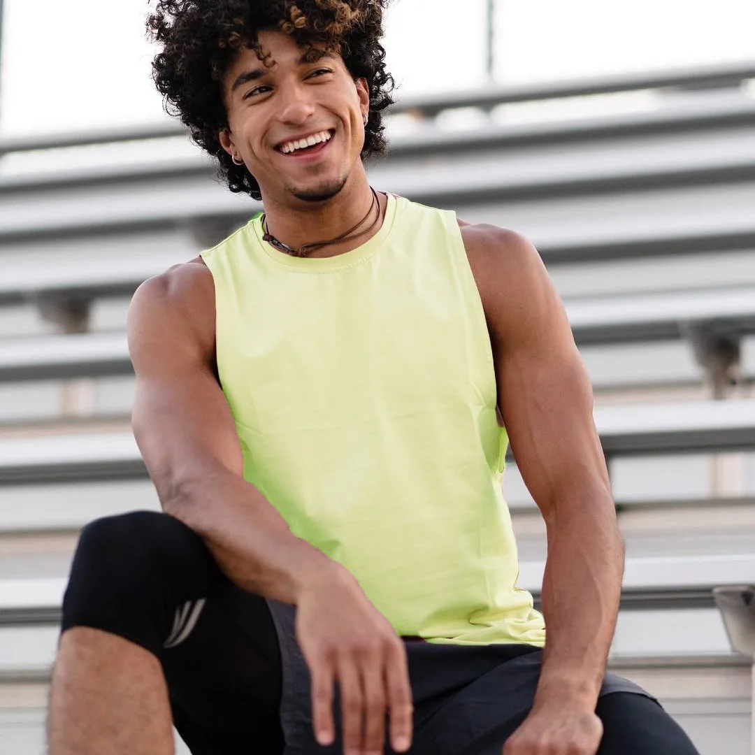 Men's Korean-Style Casual Sports Fitness Solid Color Vest Loose Breathable Quick-Drying Training Sleeveless T-shirt  Vest Check