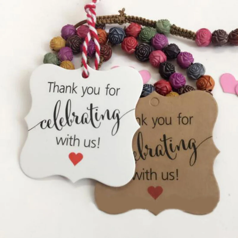  100 Pcs/pack Thank You DIY Craft for Celebrating With us Gift Tags Hanging Labels for Engagement De - 4000161773077