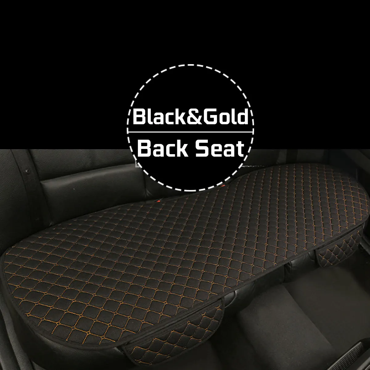 Black Gold Back Seat Универсальный льняной Чехол-протектор на автомобильное сиденье переднее сиденье задняя подушка коврик для авто Стайлинг Автомобильный интерьер грузовик внедорожник фургон - Название цвета: Black Gold Back Seat