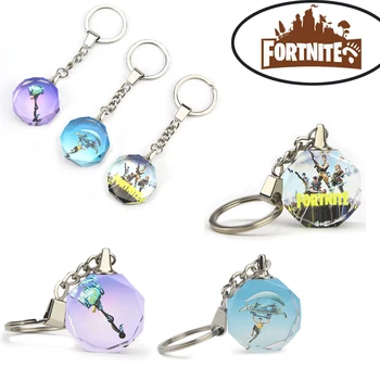 

Fortnites Fortress Night Key Chain New Style Crystal Key Chain Girls Boys Bag decor Accessories Key Ring Kids Birthday Gift Toy