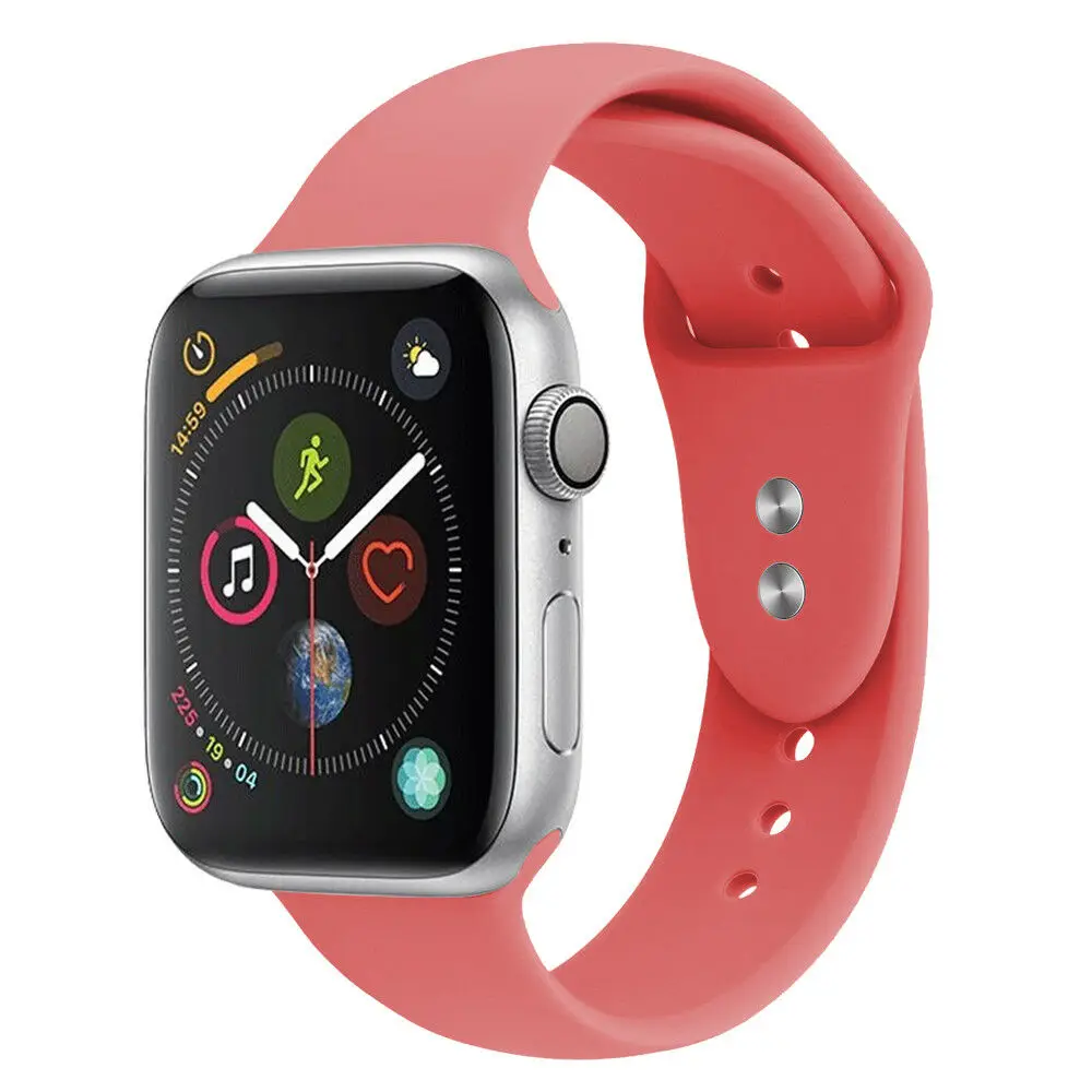 Сменный силиконовый спортивный ремешок 38 мм 44 мм для Apple Watch Series 1 2 3 4 - Цвет ремешка: Coral