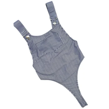 

Sexy Women Striped Trikini Monokini Thong Waist High Cut Brazilian Swimwear One Piece Swimsuit THJ99