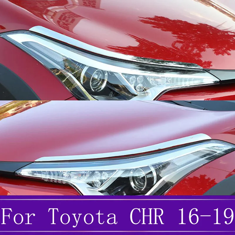 Для Toyota C-HR CHR ABS автомобильный головной светильник s светильник для отделки бровей Декоративная полоса для стайлинга автомобиля внешние аксессуары