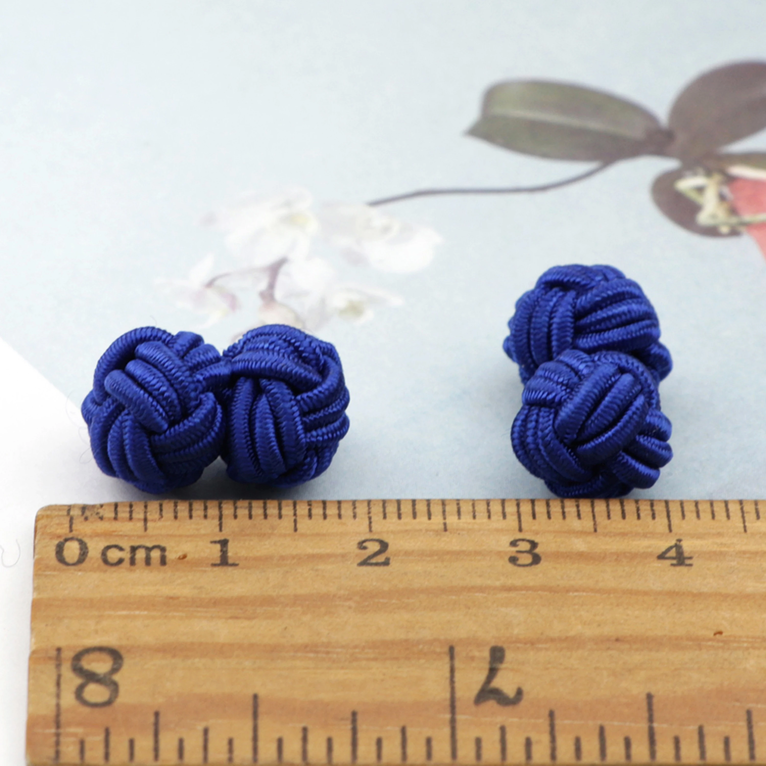 Colorful Double Rope Ball Knot Cufflinks Novelty Solid Colors Braided Handmade Elastic Upscale Men's Classic Cuff Links For Men - 4