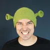 Unisex Balaclava Monster Shrek Hat Wool Winter Knitted Hats Green Party Funny Beanie Skullies Cap for Women Men Pure Handmade ► Photo 1/6