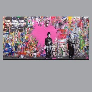 

Big size Pop Street Art Graffiti Famous Person Canvas Painting Print and Poster Wall Art for Living Room Cuadros