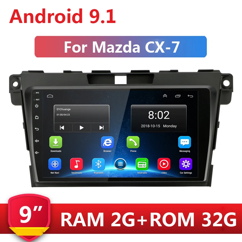 

9'' 2 din Android 9.1 Car Radio Multimedia Stereo Audio Video Player 2din Navigation GPS wifi for Mazda CX-7 CX7 CX 7 2008-2015