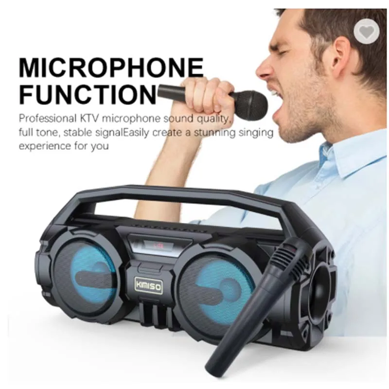 Portable Bluetooth Speakers Powerful Column Home Theater Bass With Mic FM Radio TF Music Center System Wireless Stereo Subwoofer Portable Bluetooth Speaker