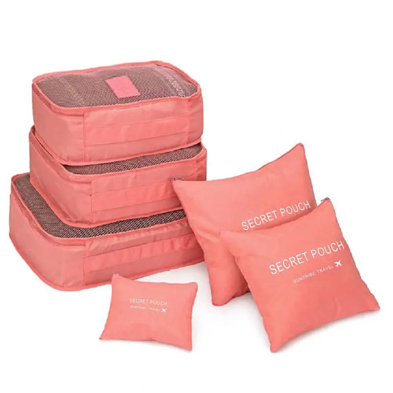 6 шт./компл. дорожный органайзер для багажа нижнее белье упаковка для носков сумка для хранения уличные сумки - Цвет: Watermelon red