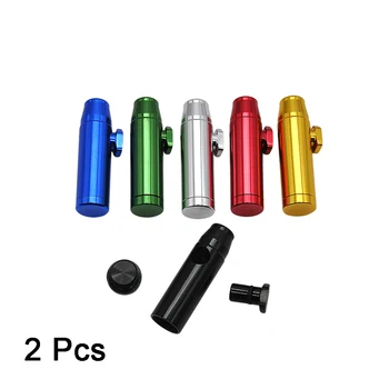 

2 pcs Bullet Shape Metal Snuff Snorter Sniffer Smoking Pipe Tobacco Pipes Cigarette Portable Best Gift Smoking Accessories