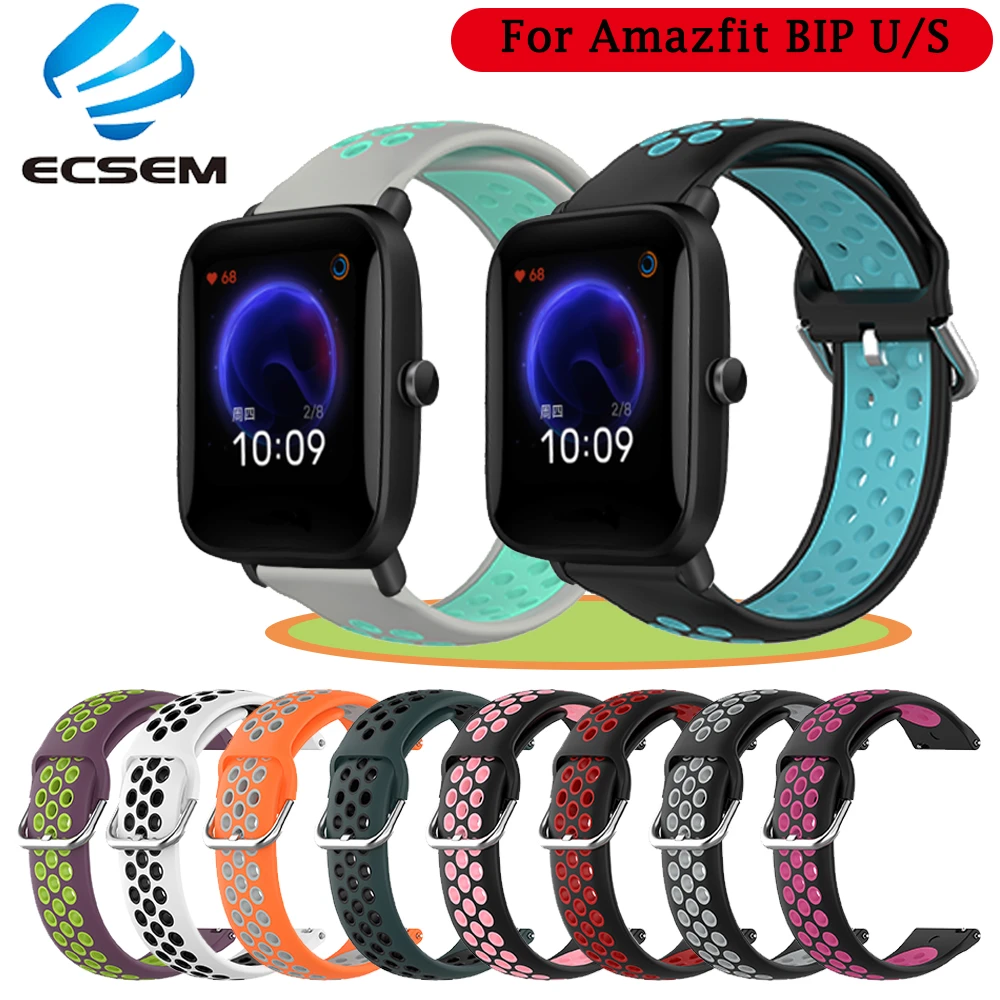 Silicone Two Color Strap For Amazfit Bip U/s Gts 2e Gts2 Watch Accessories  Replacement Band For Zepp E Soft Wrist Strap Bracelet - Smart Accessories -  AliExpress