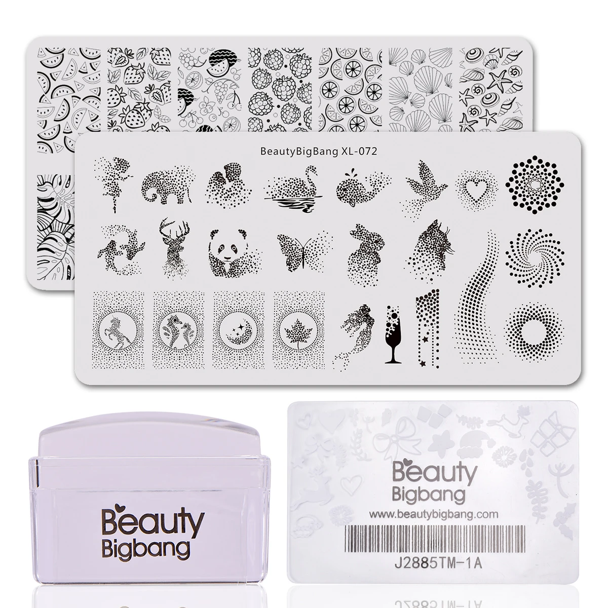 BEAUTYBIGBANG 4Pcs Set Stainless Steel Nail Animals Stamping Plates Plate Unicorn Pattern Nail Art Manicure Nail Stamp Tools
