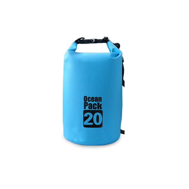 PVC Waterproof Bag 5L 10L 20L Outdoor Swimming Bag Diving Compression Storage  Dry Bag For Man Women Kayaking Backpack Blue 20L