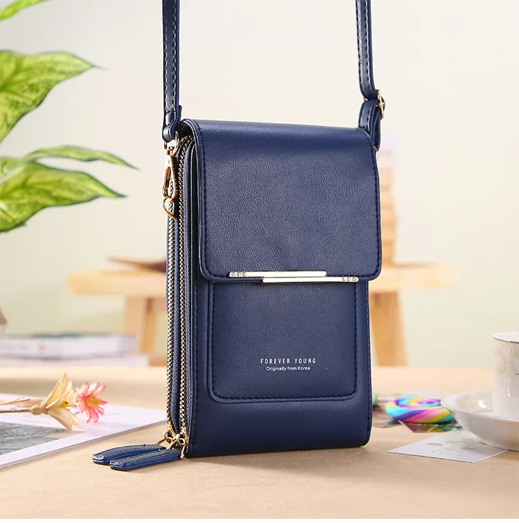 Soft Leather Wallets Touch Screen Mobile Phone Bag for Female Mini Card Holder for Key Coin Purse Vertical Crossbody Money Bags Soft Leather Wallets Touch Screen Mobile Phone Bag for Female Mini Card Holder for Key Coin Purse Vertical Crossbody Money Bags