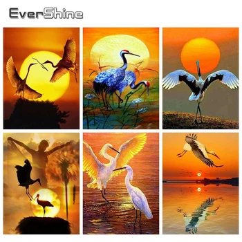 

Evershine Diamond Embroidery Crane Animals Diamond Painting Kit Full Square Rhinestone Cross Stitch Valentines Day Gift