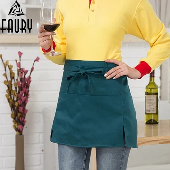 

Waiter Men And Women Half-body Short Fund Black Small Apron Hotel Hotel Western Restaurant Café Kitchen Cook Apron