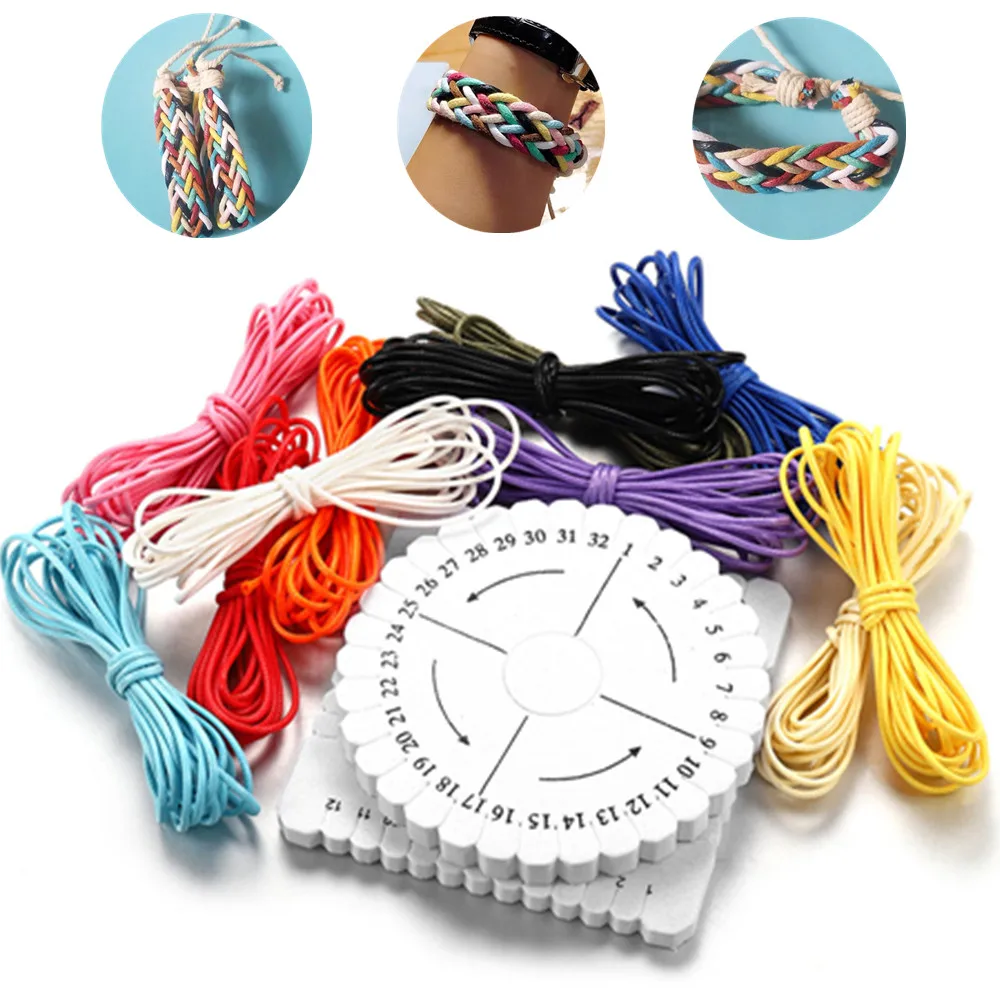 

9Pcs/Set Waxed Cord Cotton Thread String Strap Cord Rope Disc Disk For Jewelry Making Kits DIY Bracelet Necklace Supplies Sets