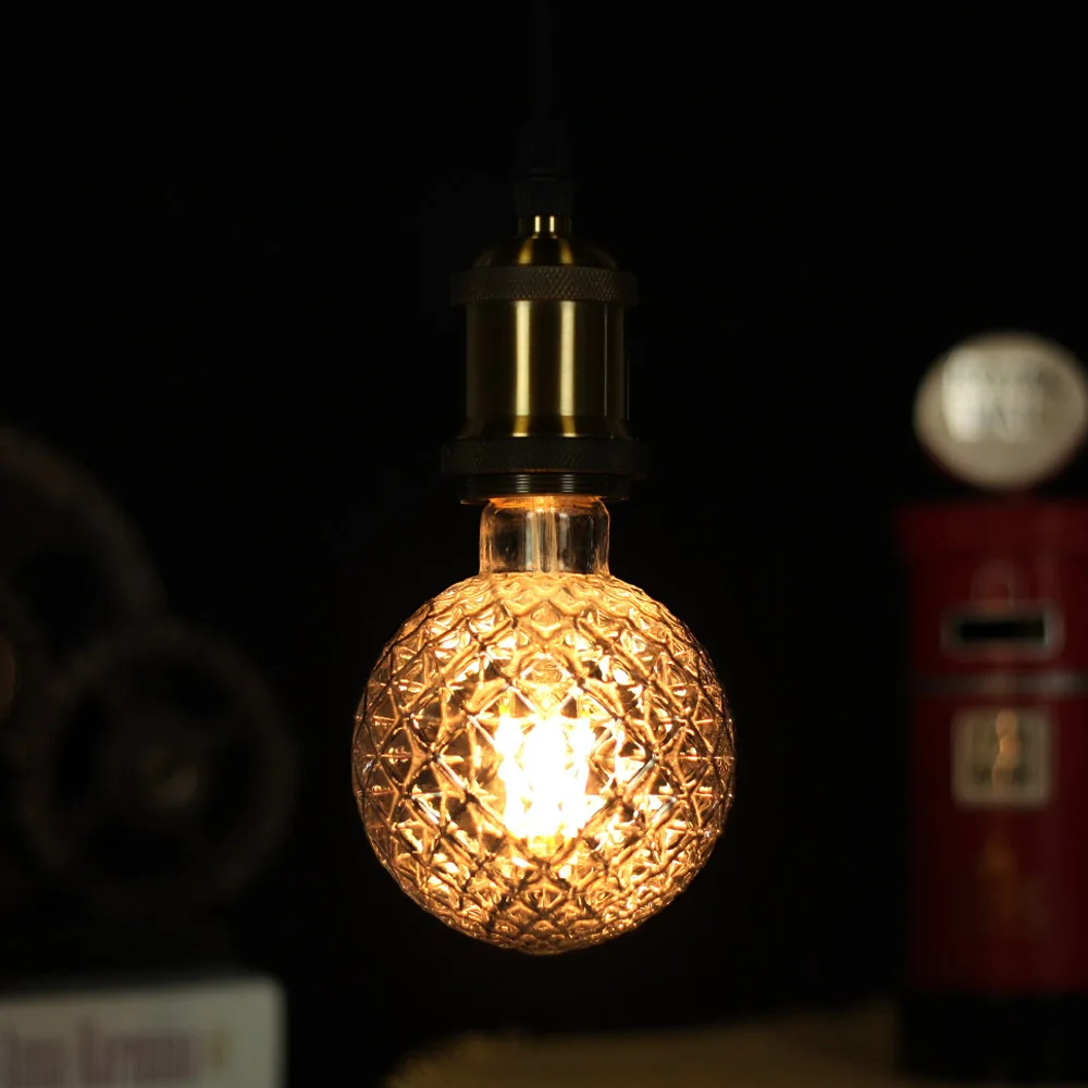 

G95 Within Pineapple Edison Bulb LED Lamp Filament Gun Black Greyish Black Special Shape Warm Light Bulb 220V 4W