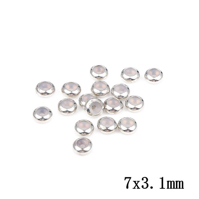 Copper With Silicone Inside Stopper Spacer Beads Adjustment Beads For Jewelry Making DIY European Bracelet Necklace