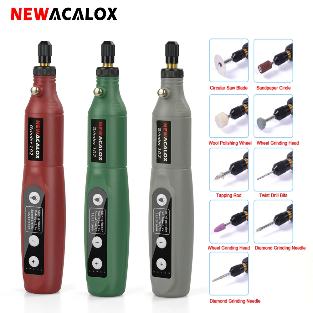 Мини шлифовальный станок NEWACALOX электрическая дрель с usb зарядкой переменной