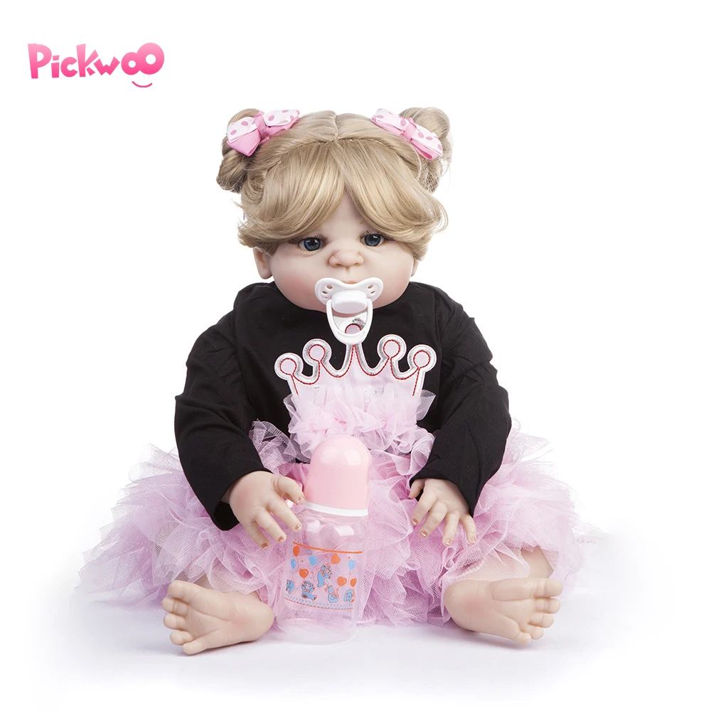 

Pickwoo bebes reborn doll 48cm 55cm Baby girl Dolls soft Silicone Boneca Reborn Brinquedos Bonecas children's gifts toys plamate