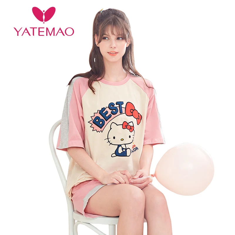 YATEMAO 2 шт./компл. новинка комплект пижам для беременных Одежда пижама с короткими