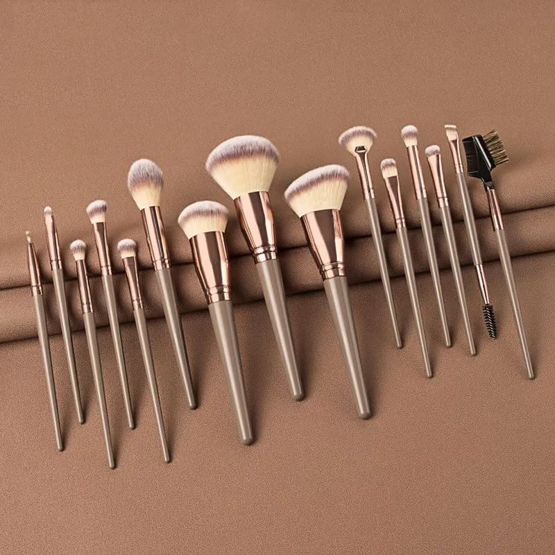 15pcs Makeup Brush Set Multifunctional Plastic Handle Blush High Quality Black Natural Synthetic Hair Make Up Tools | Красота и