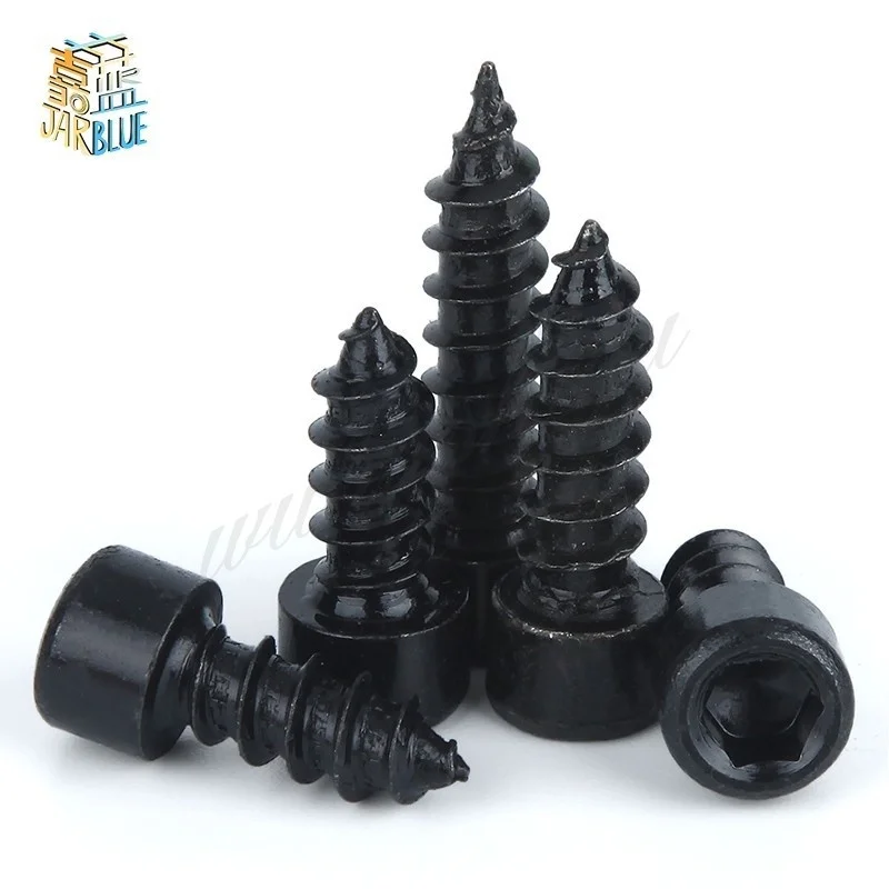 

100pcs M4 Carbon Steel With Black Hexagon Socket Cap Head self tapping screw Model Screw M4*(10/12/16/20/25/30/35/40/50) mm