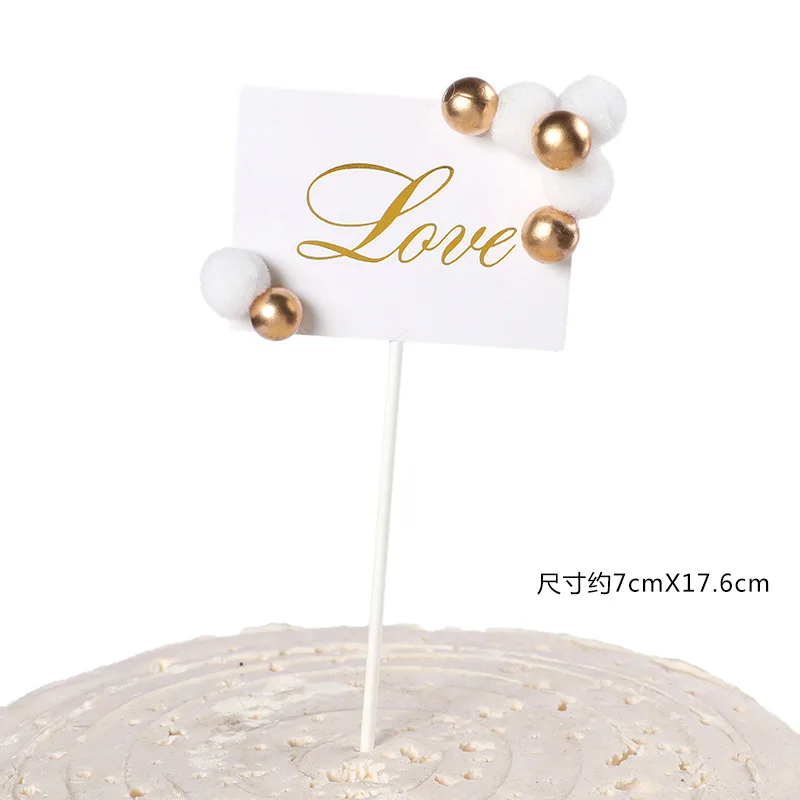 Королевский Стиль Платиновый баннер флаг золотой шар звезда Топпер для торта «С Днем Рождения» любовь корона украшения вечерние принадлежности для детей - Цвет: LOVE
