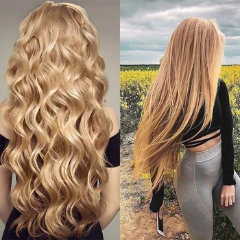 

long gray wave straight invisible wire Curly Synthetic high 22 inches resistant band Line Hairpiece Extensions wig scrunchies