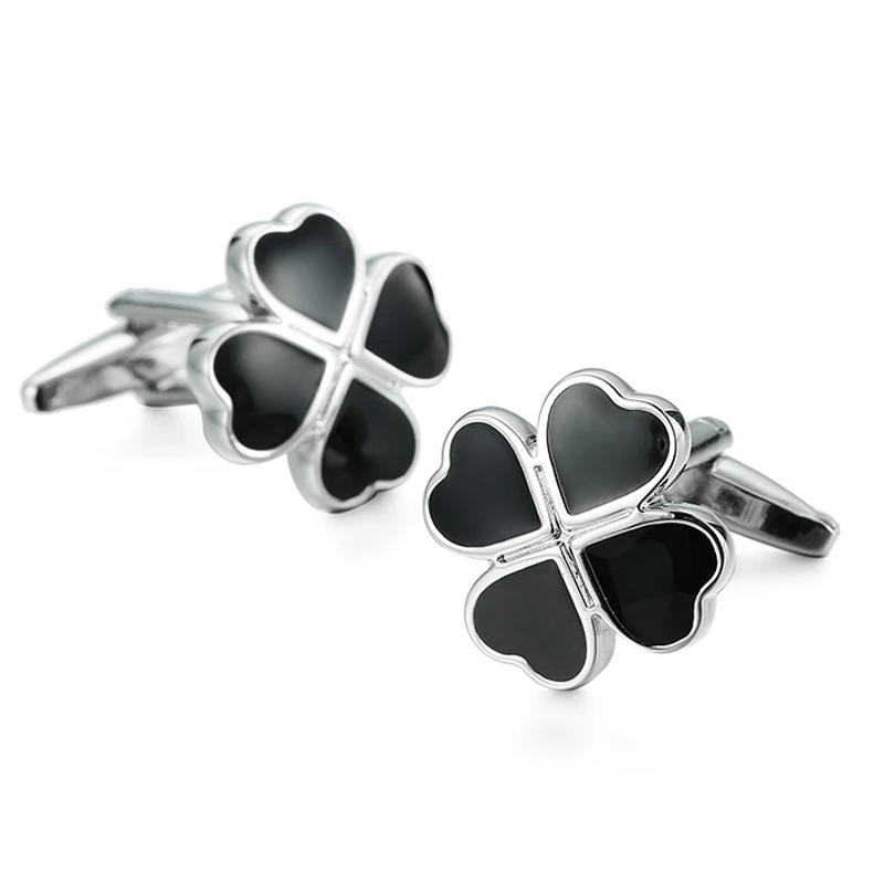 Brass Black Enamel Cufflinks Summer new high quality fashion brand classic style fashion French shirt men's Cufflinks crystal cufflinks
