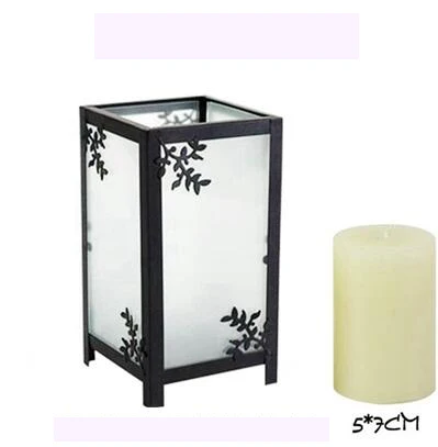 L with candle Китайские винтажные кованые стеклянные подсвечники для вечеринки, свадебные украшения, романтические декоративные украшения - Цвет: L with candle