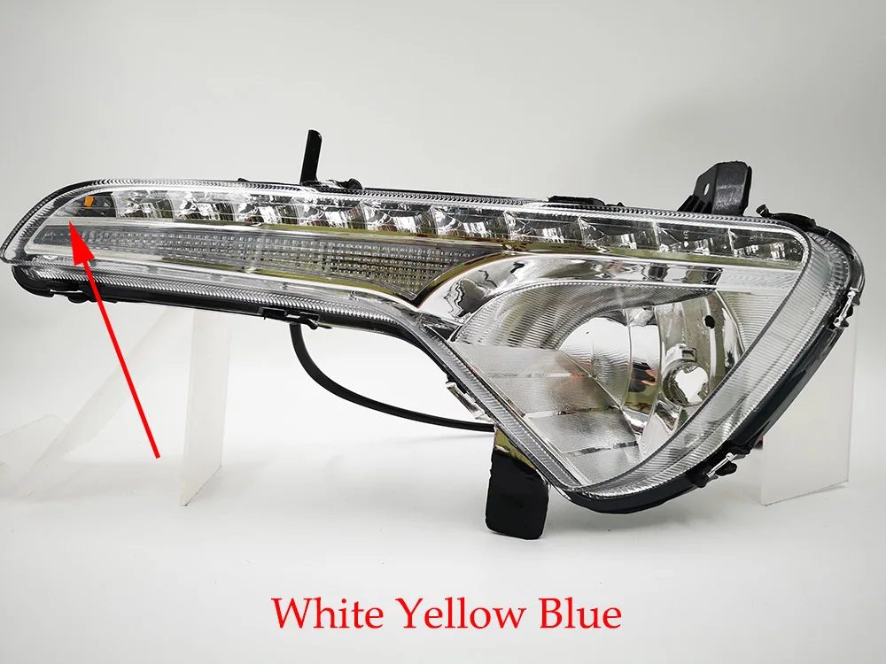 Автомобильный Стайлинг для KIA Sportage 2010~ светодиодный DRL дневные ходовые огни дневной свет водонепроницаемый противотуманная фара - Цвет: White Yellow Blue