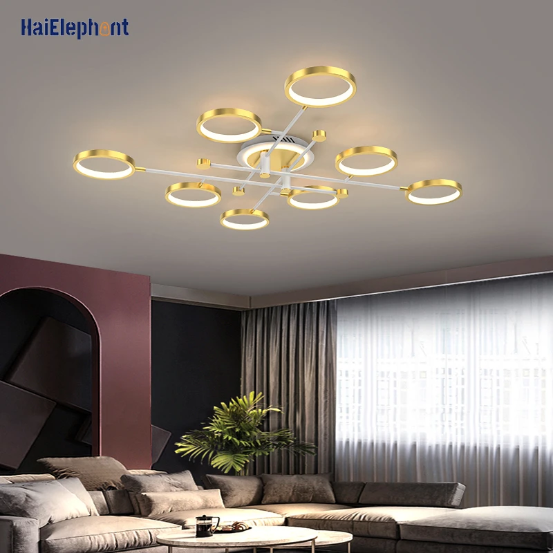 Gold Body Home Deco Lights New Design LED Chandelier Lighting For Living Room Bedroom Indoor Luminaria Fixtures Lustres Lamps chandelier floor lamp